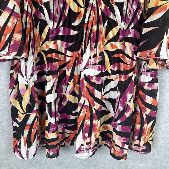 Catherines Chiffon Tunic Top Womens Plus 3X Festival Boho Sheer Beaded Blouse - Picture 3 of 9